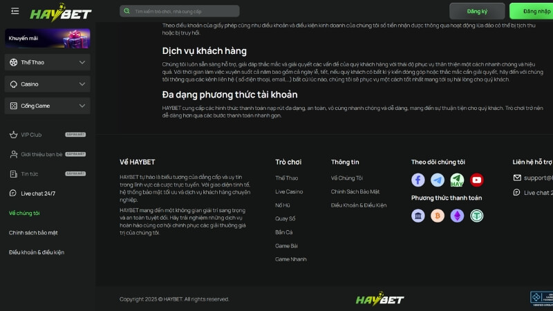Cam kết chất lượng và uy tín từ nhà cái HAYBET Cam kết chất lượng và uy tín từ nhà cái HAYBET