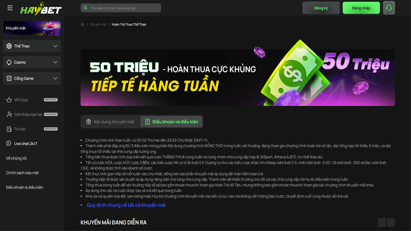Điều khoản tham gia nhận khuyến mãi Haybet Điều khoản tham gia nhận khuyến mãi Haybet